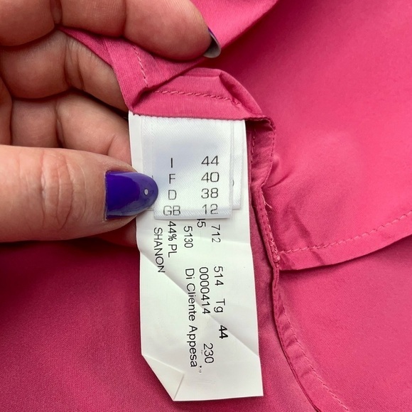 Silk Blend Belted Pink Trench Coat, NB Italy, Medium Fit - Picture 10 of 11